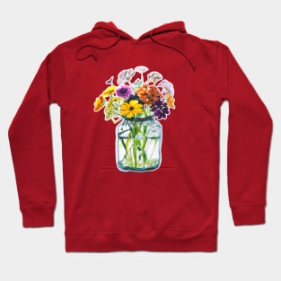 Mason Jar of Wildflowers Hoodie